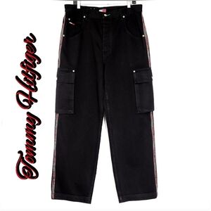 Tommy Hilfiger 90s Denim Wide-Leg Baggy-Fit Cargo Jeans Men's 36x32